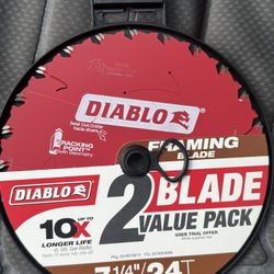 DIABLO 7-1/4in. x 24-Teeth Framing Circular Saw Blade for Wood (2 blades-Pack)