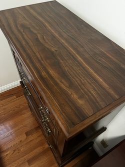 Vintage Solid Wood Chest-on-Chest 48" Tallboy Dresser (Dentil Molding)