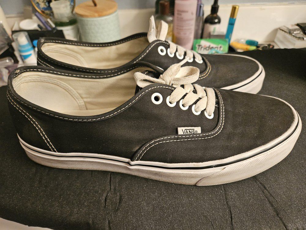 Vans Authentic Black And White Shoes Size 10.0 