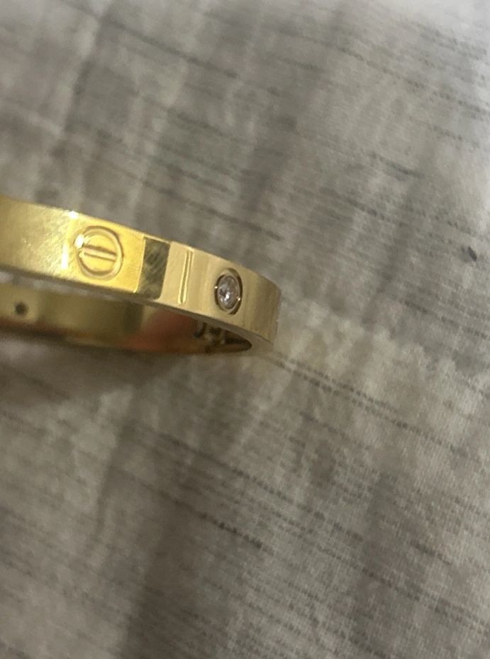 Cartier Gold Plated Love Bracelet With Diamonds (not Real)