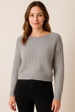 Cozy Cable-Knit Grey Sweater