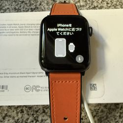 Apple iWatch Series 4 - 44MM - Gray With Look Alike Orange Hermes Band 