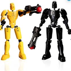 2 PCS Upgraded T13 Action Figure, 3D Printed Titan 13 Action Figure Multi-Articular Robot Lucky 13 A