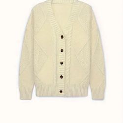 Apricot Women's XL Cable Knit Cardigan Sweater