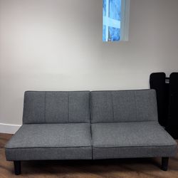 Mainstays 66" Studio Futon, Gray Linen Upholstery