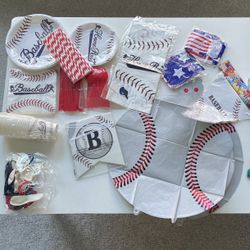 Complete Set Up For Baseball Themed Kids Party