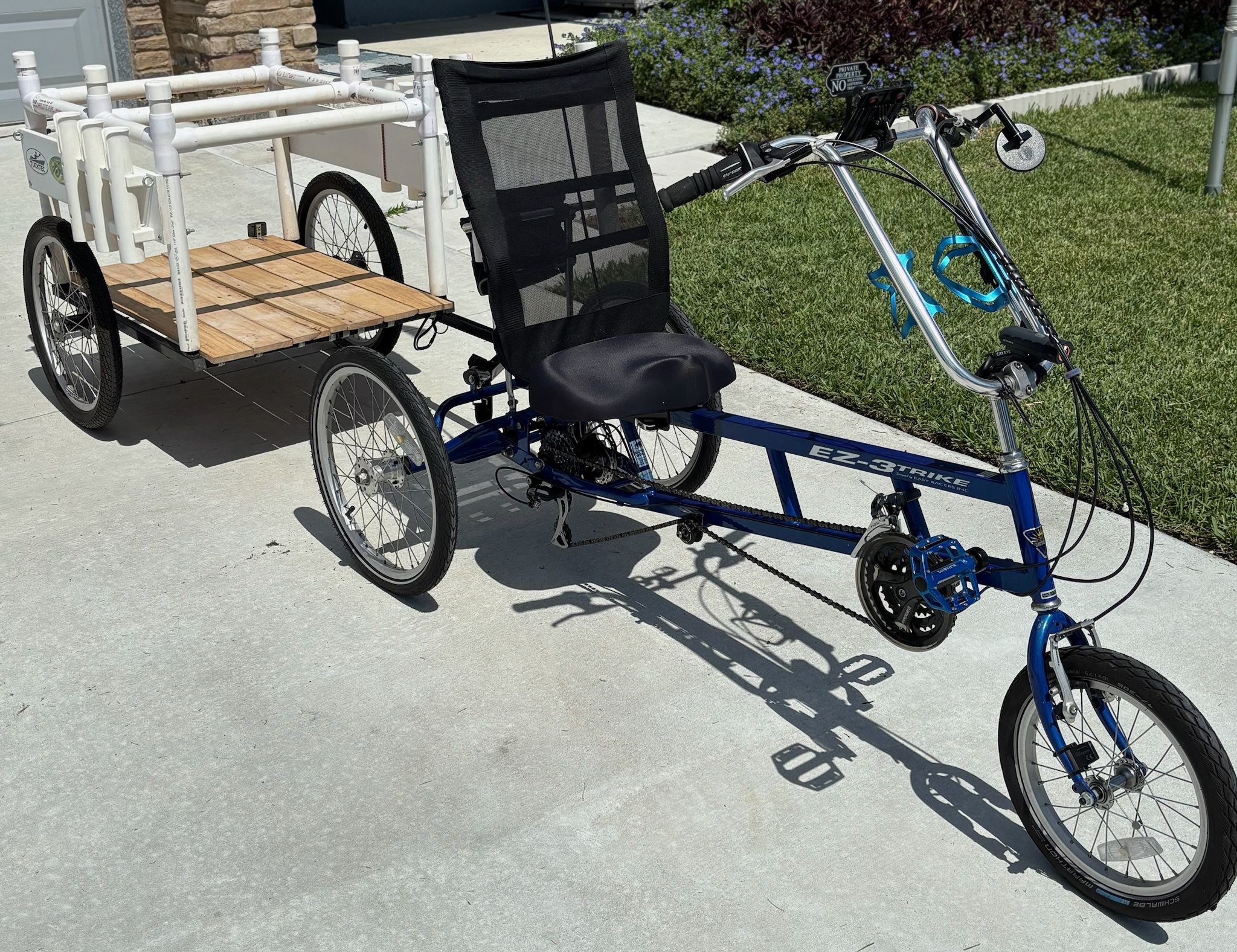 Recumbent Trike & Custom Made Fishing Trailer