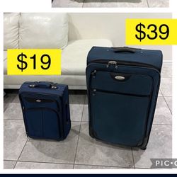 Samsung big luggage suitcase $35, carry on $19 / Maletas usadas