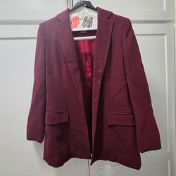 Burgundy Suitwith Satin Lining