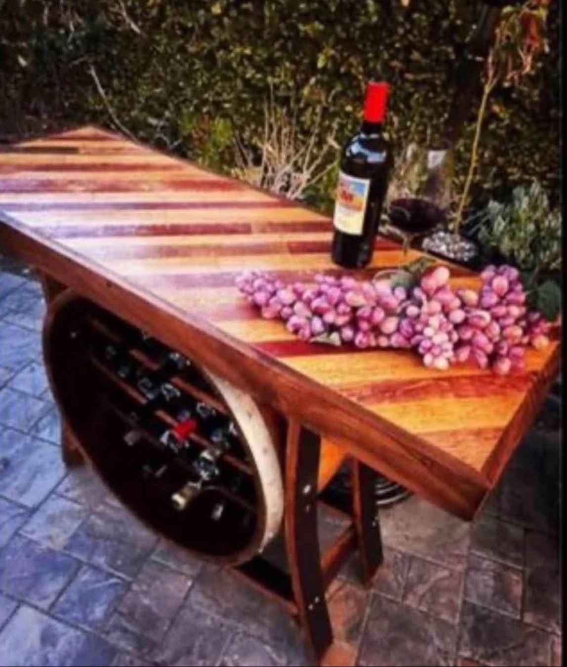 Wine Barrel Console Table