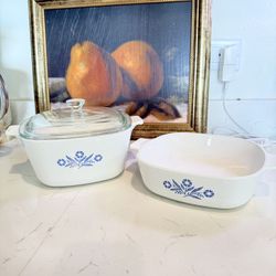 Vintage CorningWare Casserole Set | 1¾ Qt + 1 Qt w/Lid | USA Made