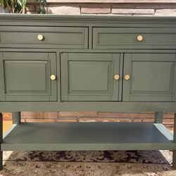Sage Green Buffet Table / Gold Features