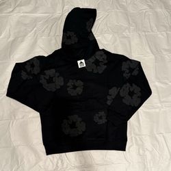 Denim tears hoodie-black on black 