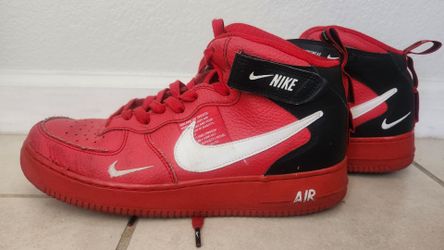 Nike Air Force 1 Mid Red Black Sneakers