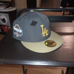 La Dodgers Fitted Hat 40th Anniversary Patch