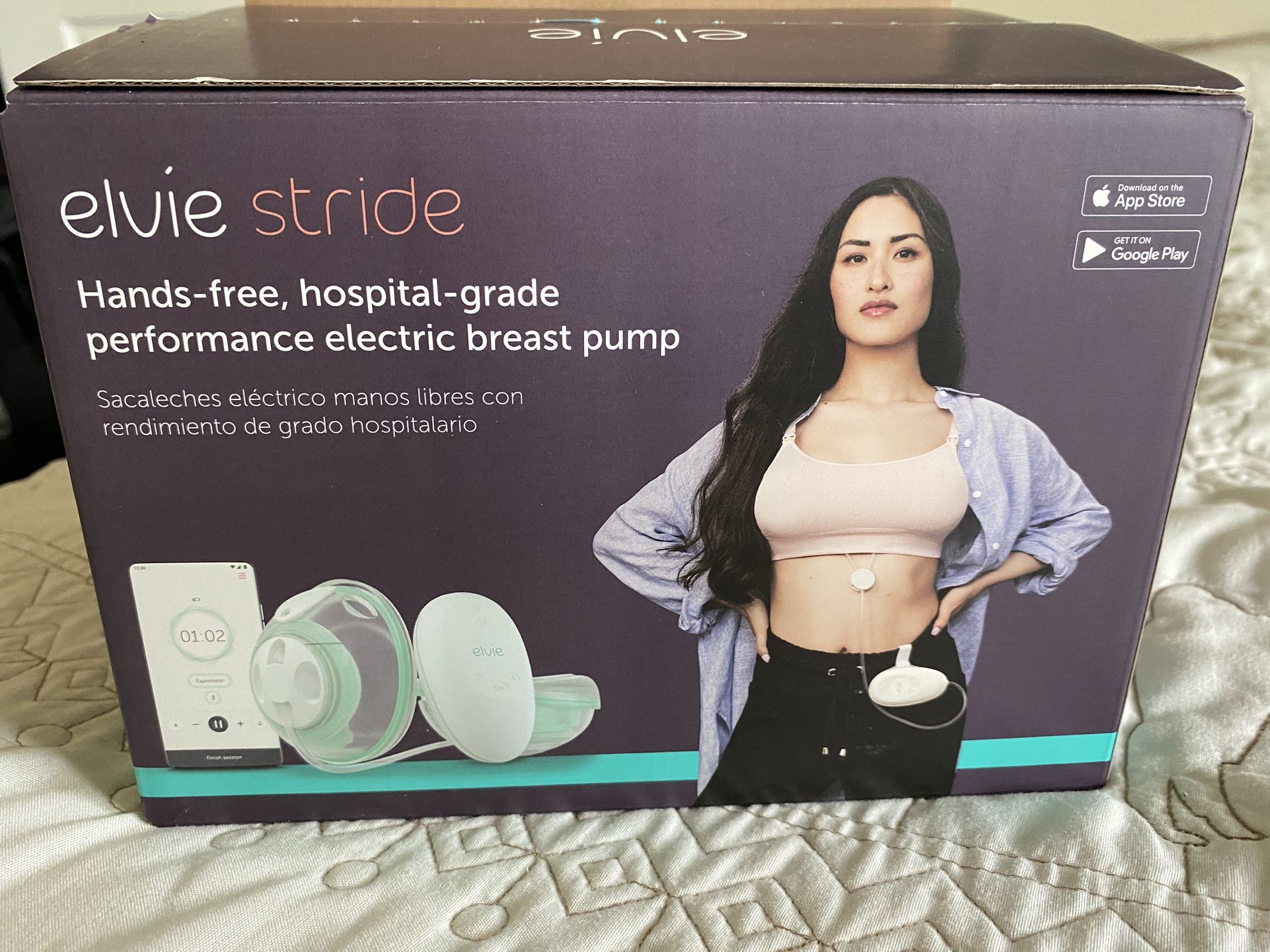 Elvie stride hands free pump with freezer bags