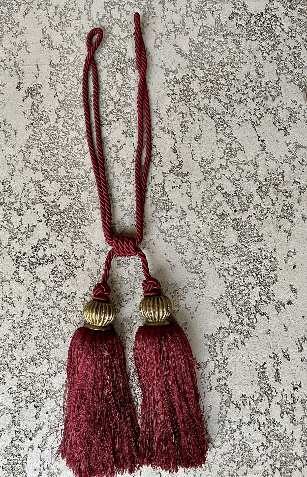 Elegant Burgundy Decorative Tassel with Antique Gold Cap