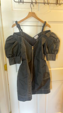 GANNI V-neck Zipper Mini Dress