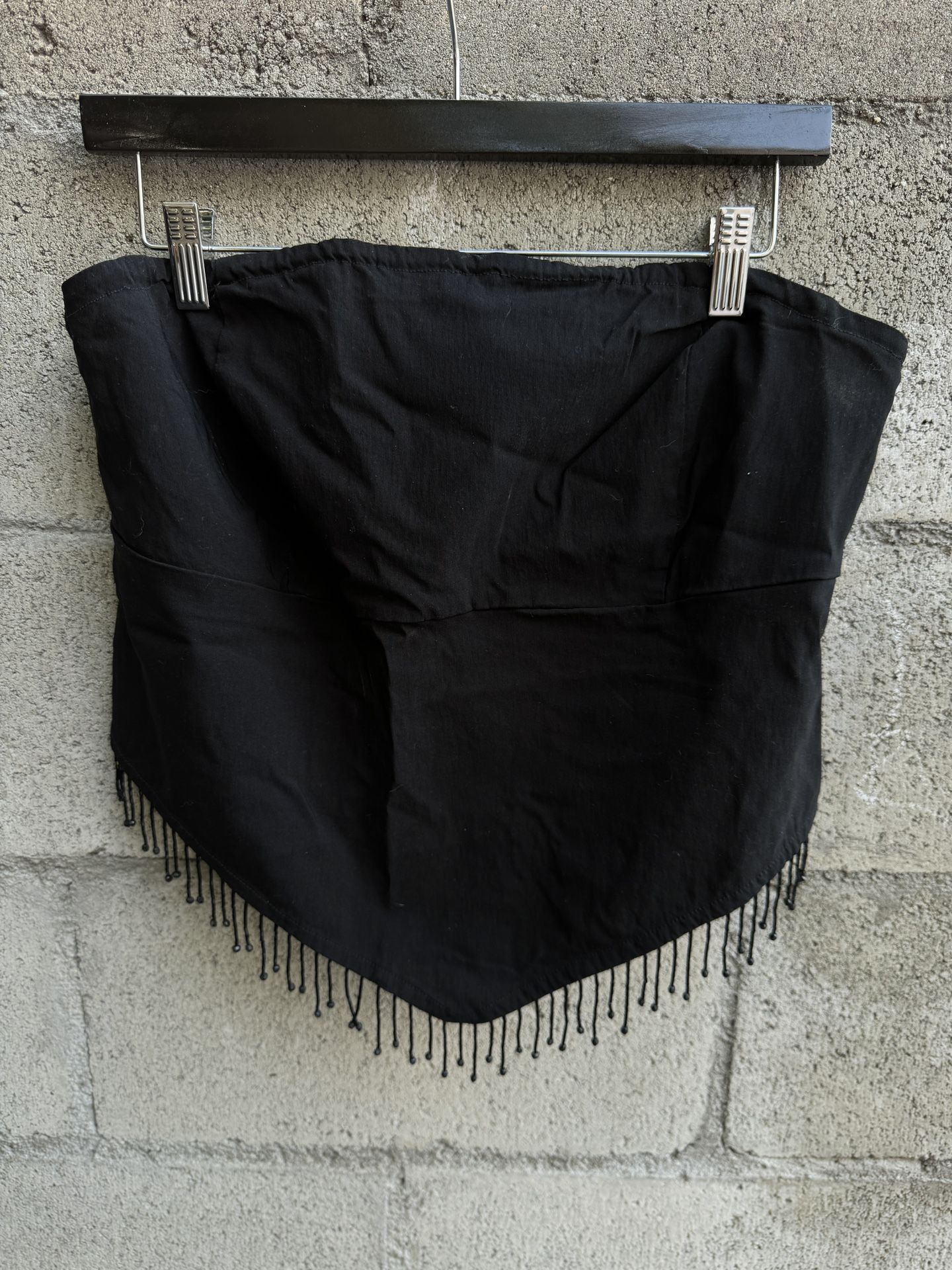 Strapless Top With Beaded Fringe