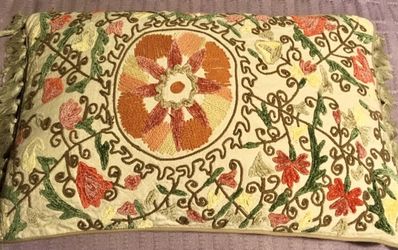 Pottery barn embroidered pillow