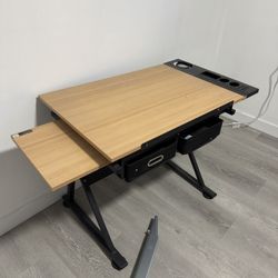 Artist Desk Drawing Table - Adjustable Height With Tilting Tabletop - Sketching Work Station