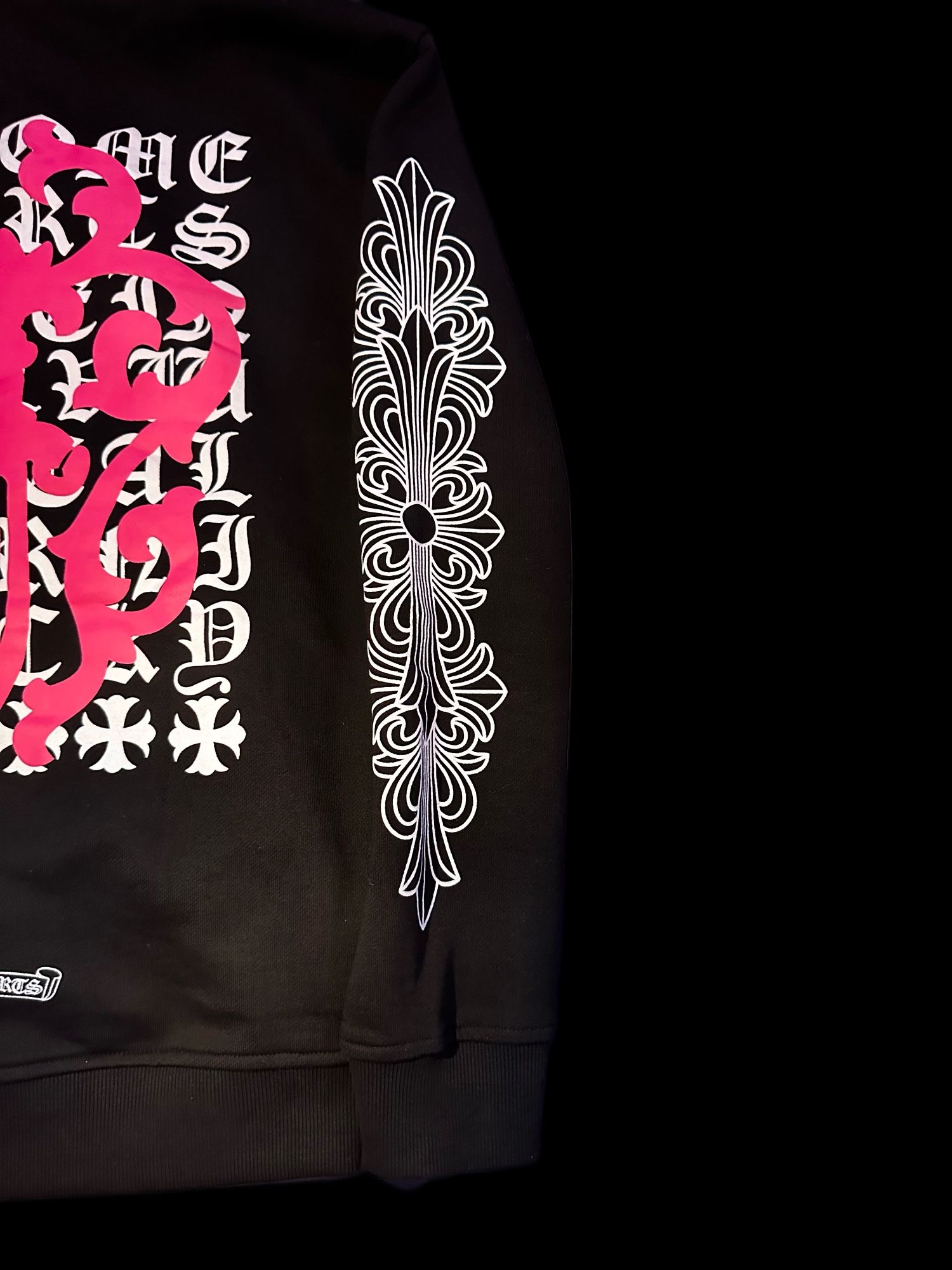 ★クロムハーツ★Chrome Hearts Eye Chart Dagger Zip-Up Hoodie Chrome Hearts Eye Chart Dagger Zip-Up Hoodie Black