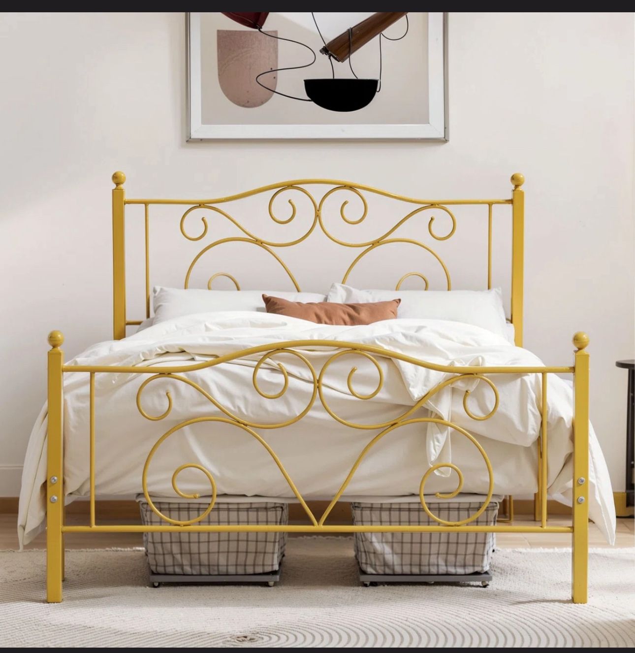(FULL) Bed frame (GOLD) In Box Brand New