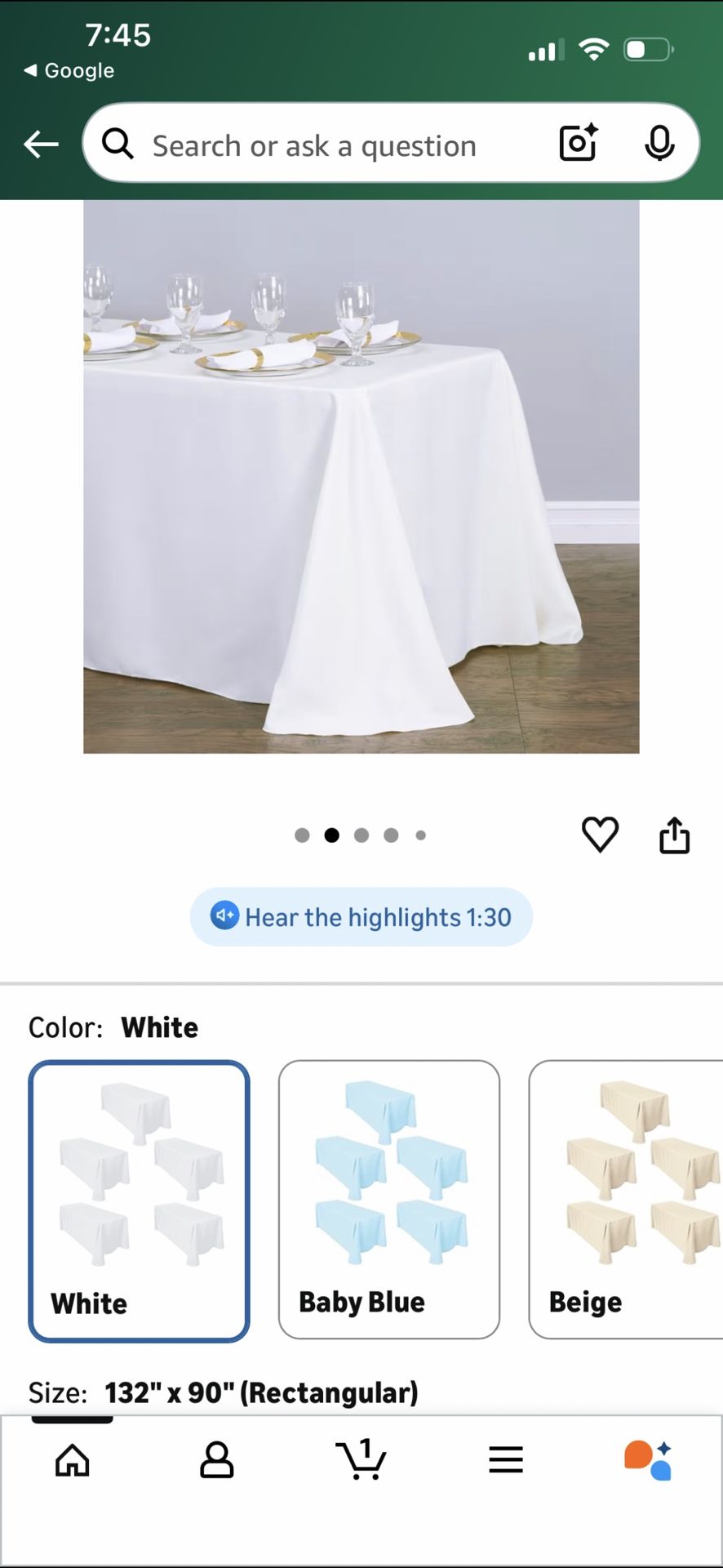 10 White Rectangular Tablecloths
