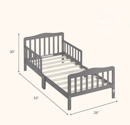 Gray Wooden Toddler Bed Frame