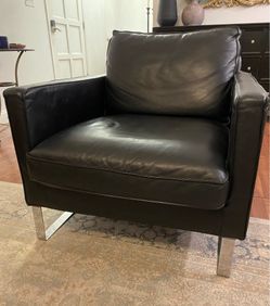 Black Leather Accent Chair