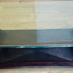 Modern Mahogany coffee table with glass top