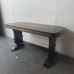Vintage Spanish Revival Trestle Base Table