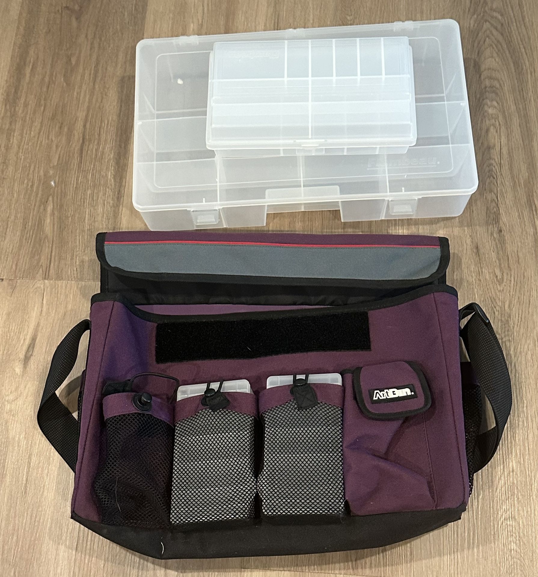 ArtBin Shoulder Strap Tote /Art Bag, Purple + Storage Containers