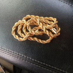 14K Gold Chains and Earrings