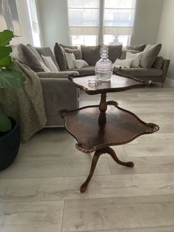 Vintage dumbwaiter double tier table