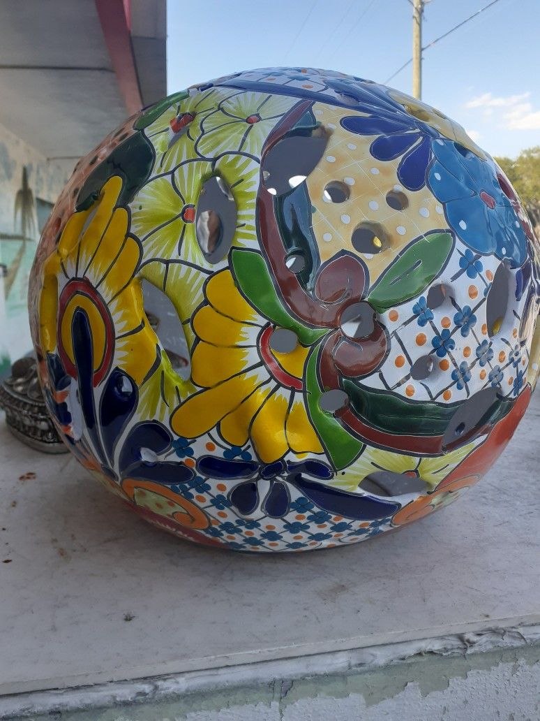 Large Colorful Talavera Garden Sphere