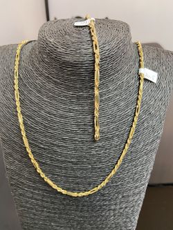 10k gold Milano rope chain and bracelet combo for a good price!!