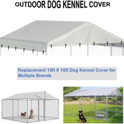 New 10x10 Dog Kennel Cover Beige 600D Waterproof Oxford Cloth Canopy Only No Frame