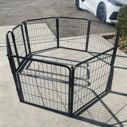 24” Tall Dog Playpen,  Dog Run, Dog Cage 8 Panels Fence with Door