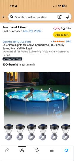 Solar LED lights for above ground pool