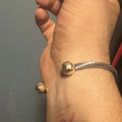 Stainless Steel With Real Gold Bracelet 