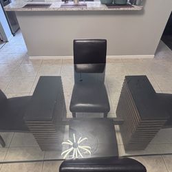 Dinning table, chairs and storage