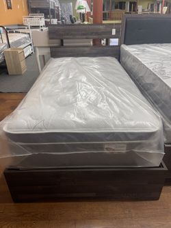 Twin Bed Frame - Distressed Gray