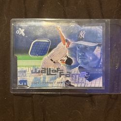 2001 Fleer Ex Wall Of Fame Die Cut Relic Card With A  Piece Of Yankee Stadium Wall!! 