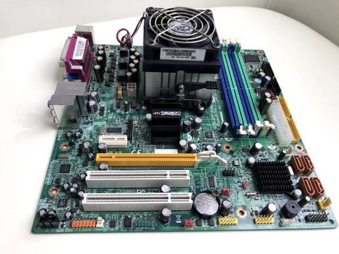 Lenovo N1996 L-A690 motherboard with the AMD CPU and cooler.