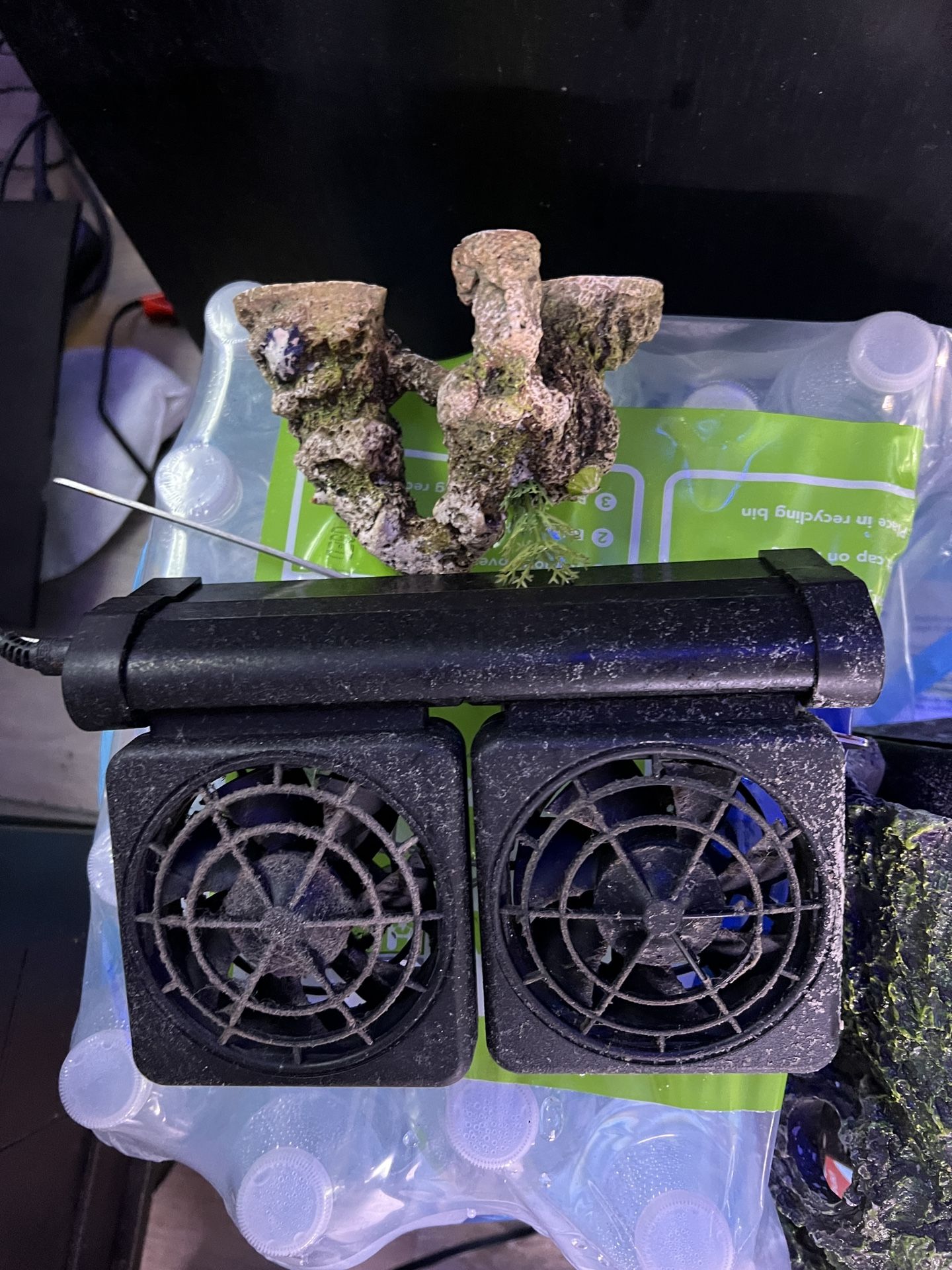 Aquarium Filter Cooling Fan Decoration