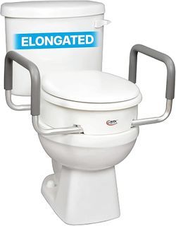 Carex 3.5 Inch Raised Toilet Seat with Handles