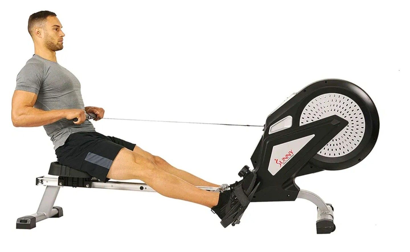 Sunny Health & Fitness Air Plus Magnetic Resistance Rowing Machine