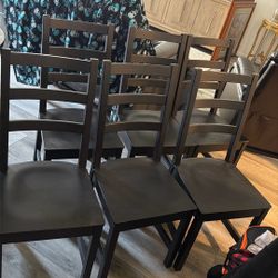 6 Black Dinner Chairs  