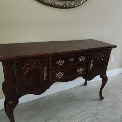 Cherry wood sideboard/Entry Table/buffet with Inlay